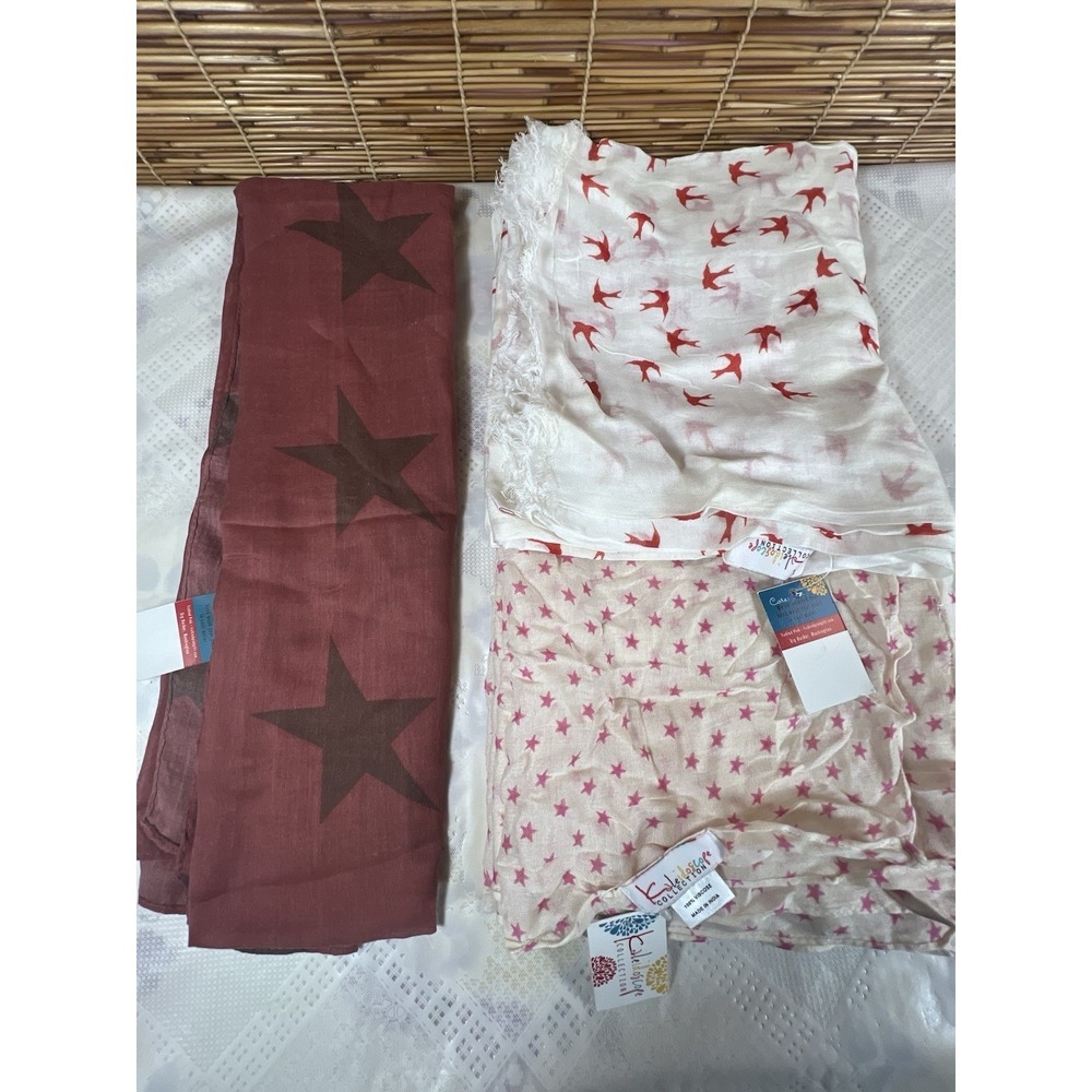 Lot of 3 Women's Scarves –‎ Lightweight New With Tags Kaleidoscope Collection